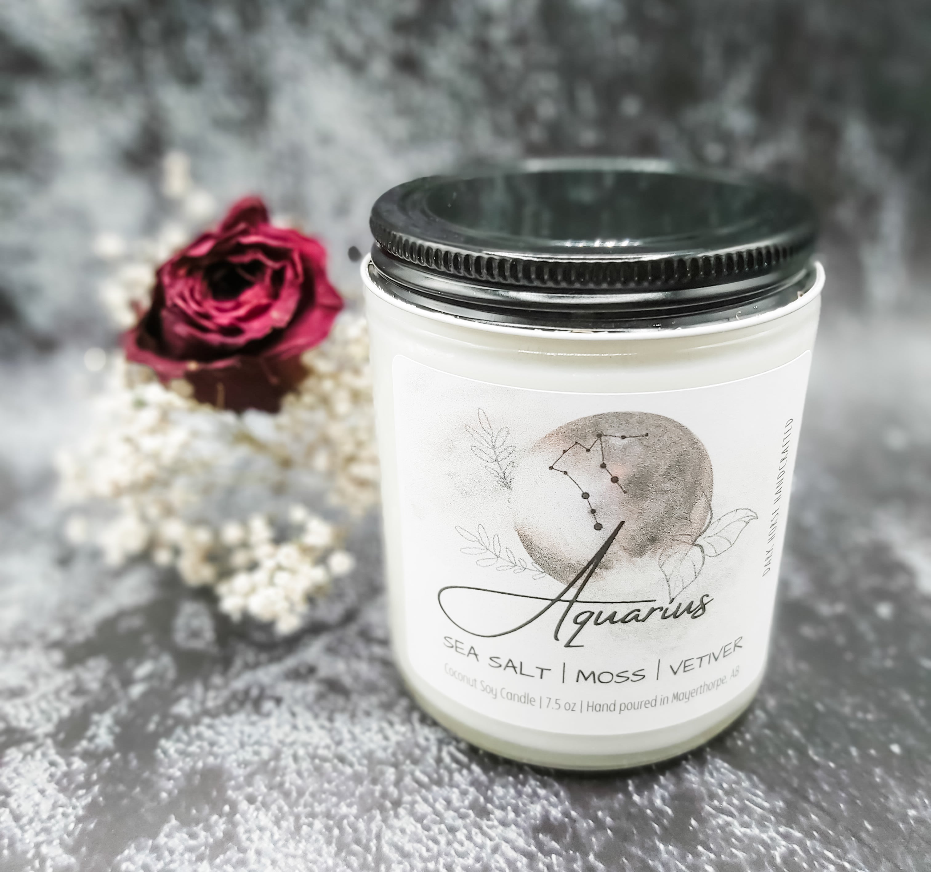 Aquarius zodiac candle