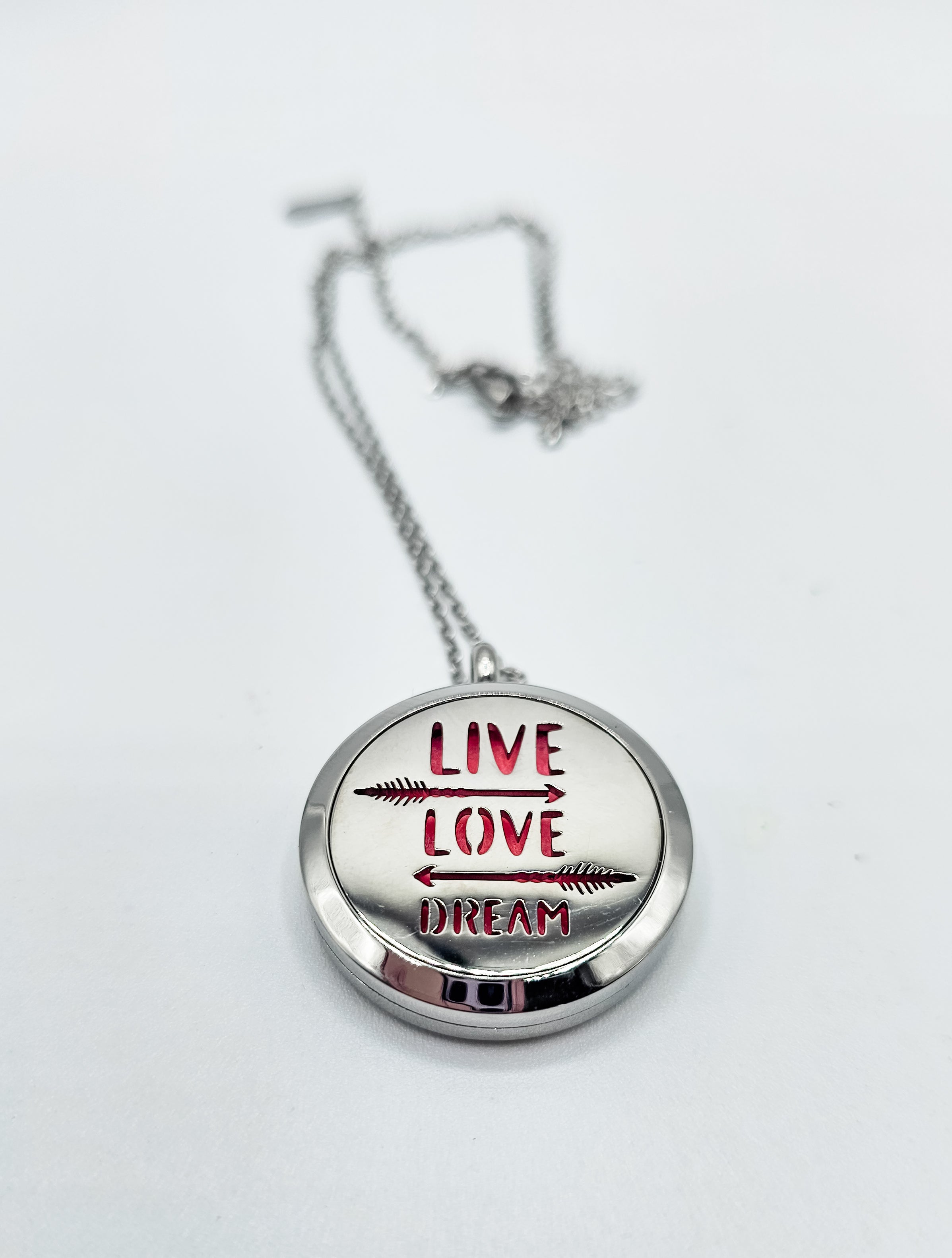 Aromatherapy - LIVE, LOVE, DREAM, Diffuser Pendant Necklace