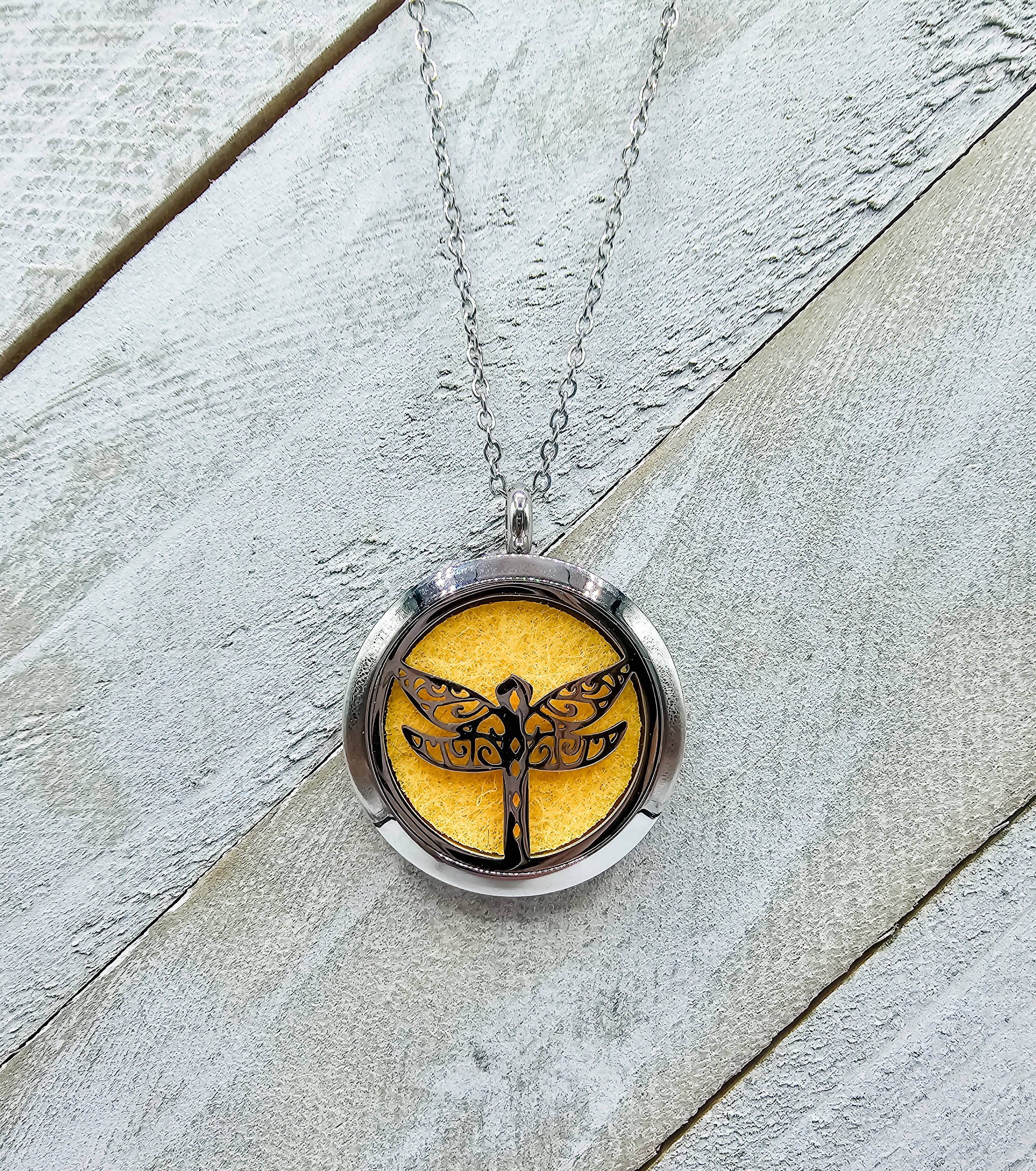 Aromatherapy - DRAGONFLY 2, Diffuser Pendant Necklace