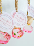 Floral Glass Car Diffuser - Love Spell, Heart shaped - Pink