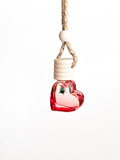 Floral Glass Car Diffuser - Pure Seduction, Heart shaped - Red