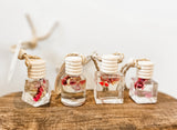 Floral Glass Car Diffuser - Long lasting fragrance, different shapes, air freshener, 8ml