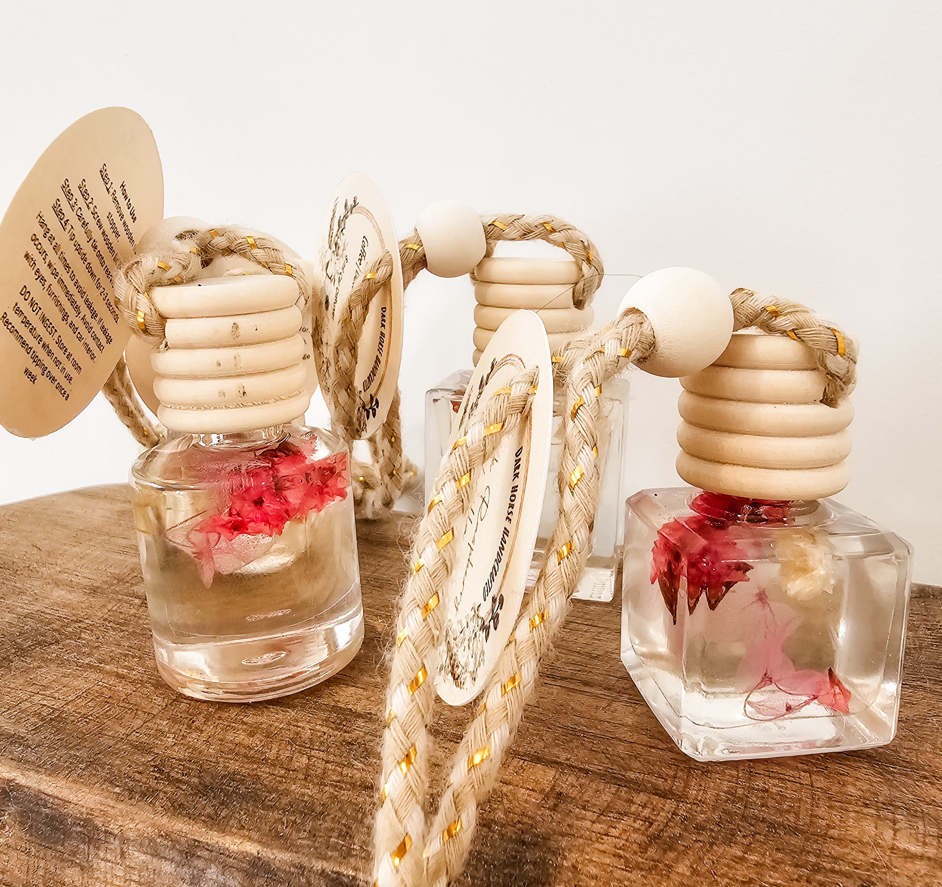 Floral Glass Car Diffuser - Long lasting fragrance, different shapes, air freshener, 8ml