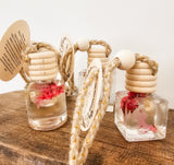 Floral Glass Car Diffuser - Long lasting fragrance, different shapes, air freshener, 8ml