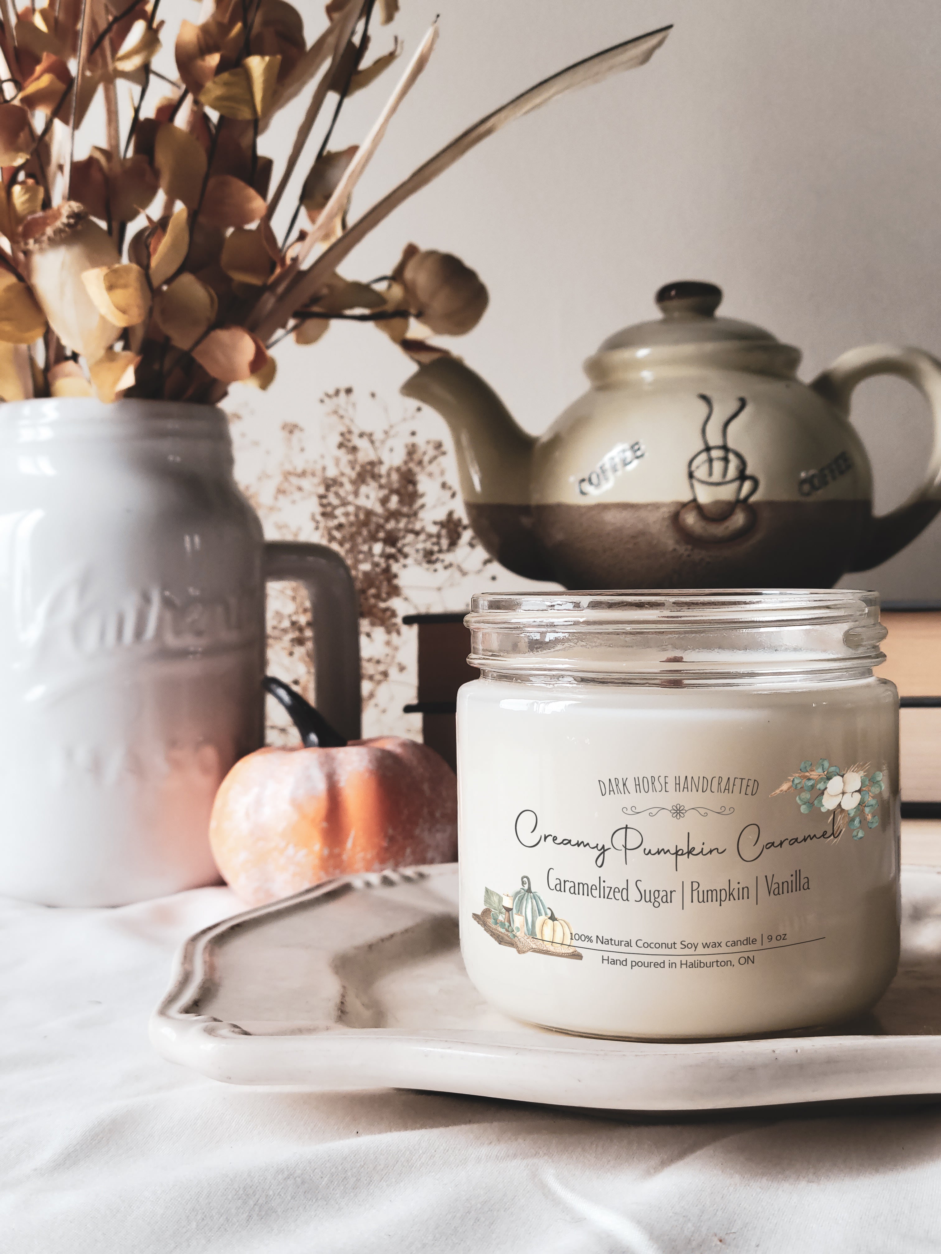 Creamy Pumpkin Caramel - Fall, Autumn, Scented Coconut Soy Candle