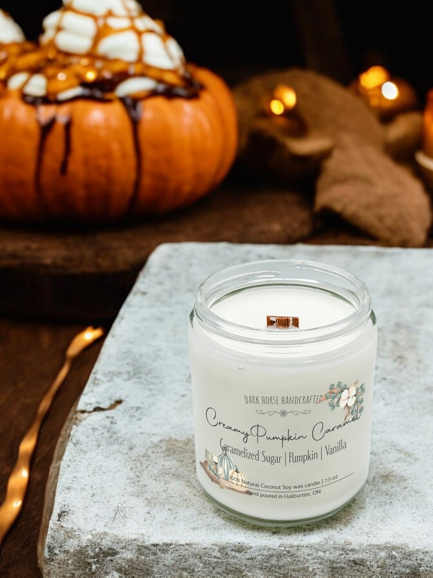 Creamy Pumpkin Caramel - Fall, Autumn, Scented Coconut Soy Candle
