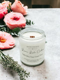 Luau Lush cake candle with hawaiian flowers in background - eco-friendly