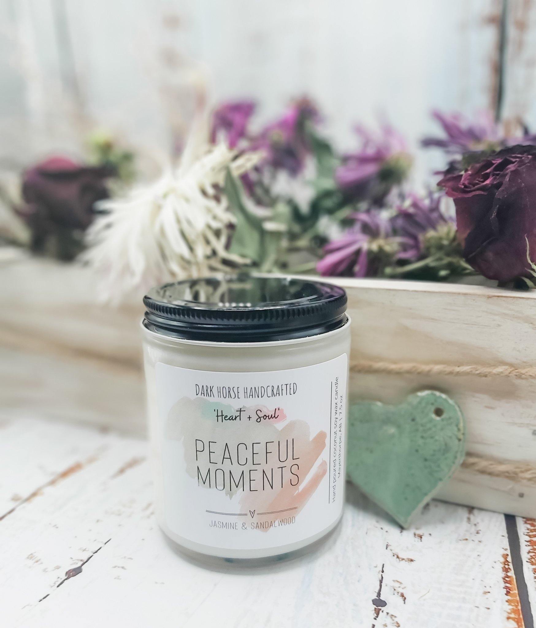 Peaceful Moments - Soy Candle, 'Heart & Soul' Collection - Dark Horse Handcrafted