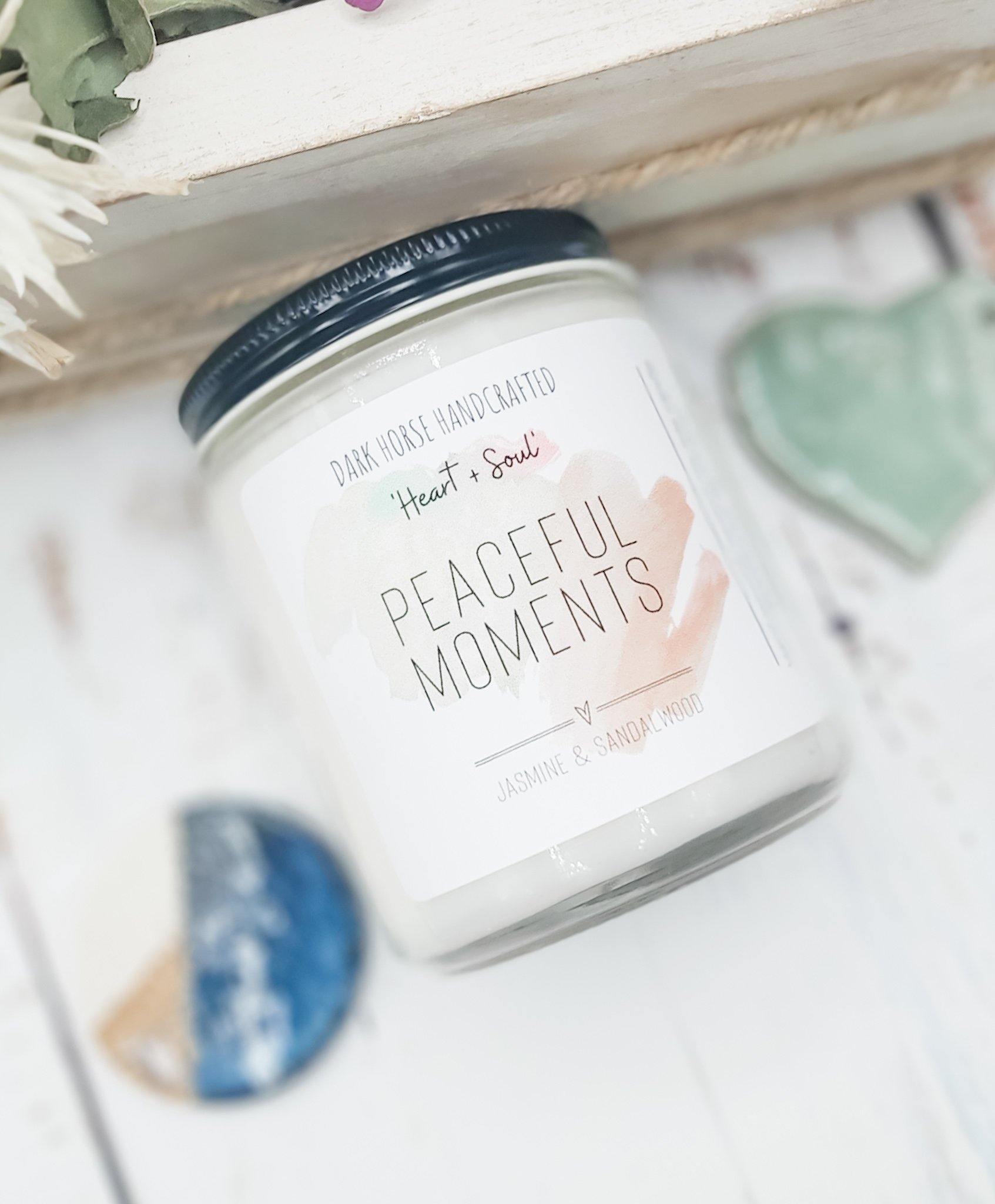 Peaceful Moments - Soy Candle, 'Heart & Soul' Collection - Dark Horse Handcrafted