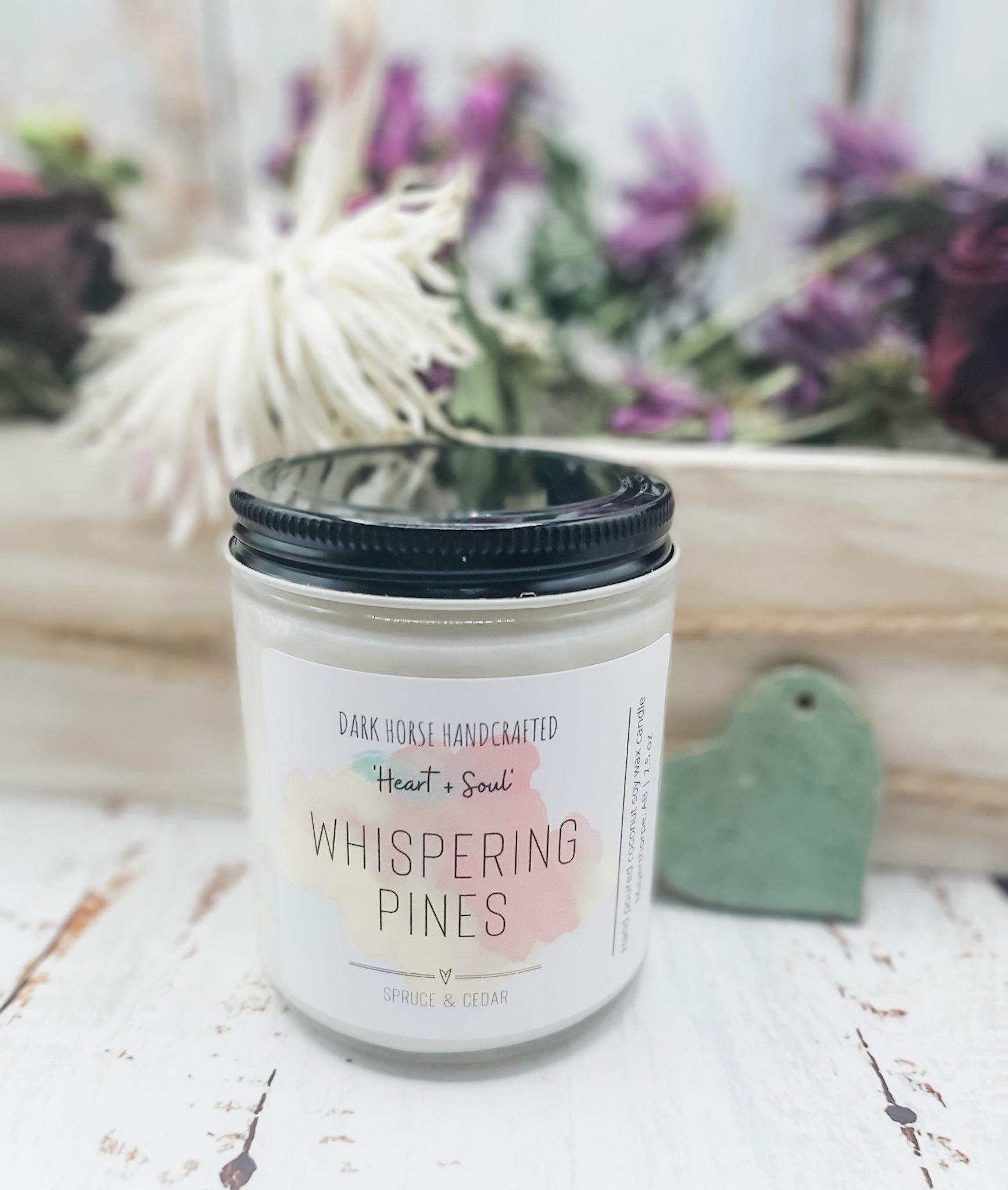 Whispering Pines - Soy Candle 'Heart & Soul' Collection - Dark Horse Handcrafted