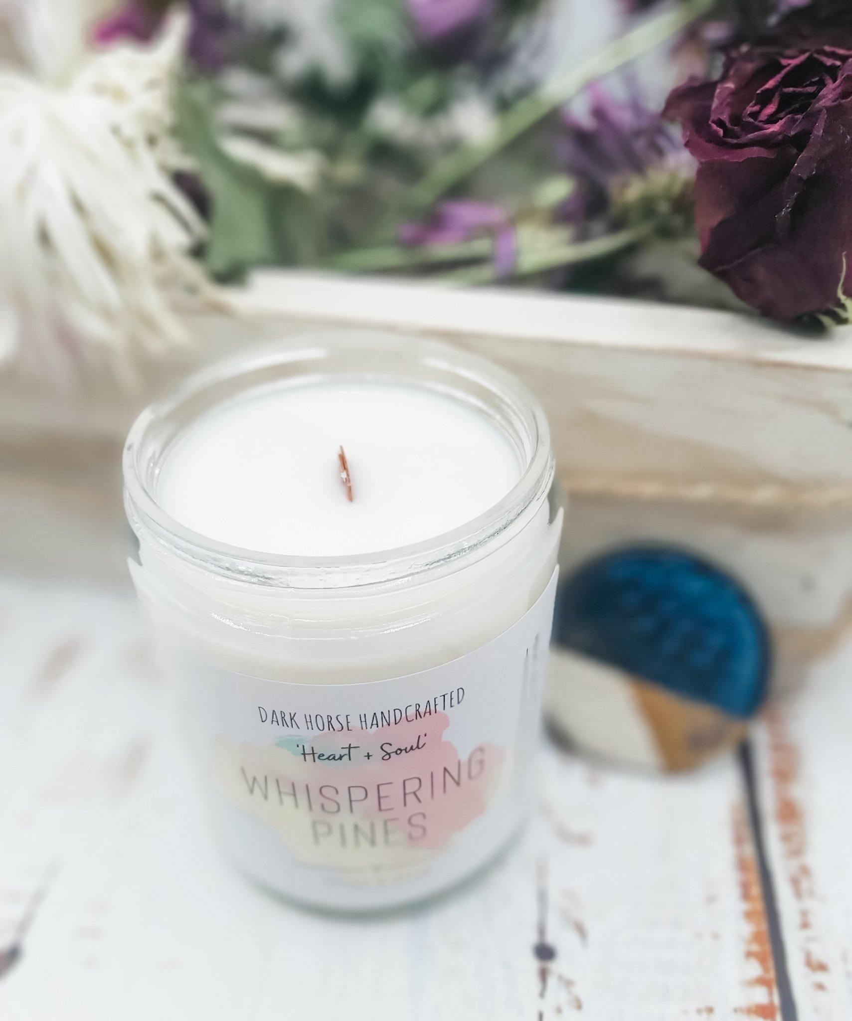 Whispering Pines - Soy Candle 'Heart & Soul' Collection - Dark Horse Handcrafted