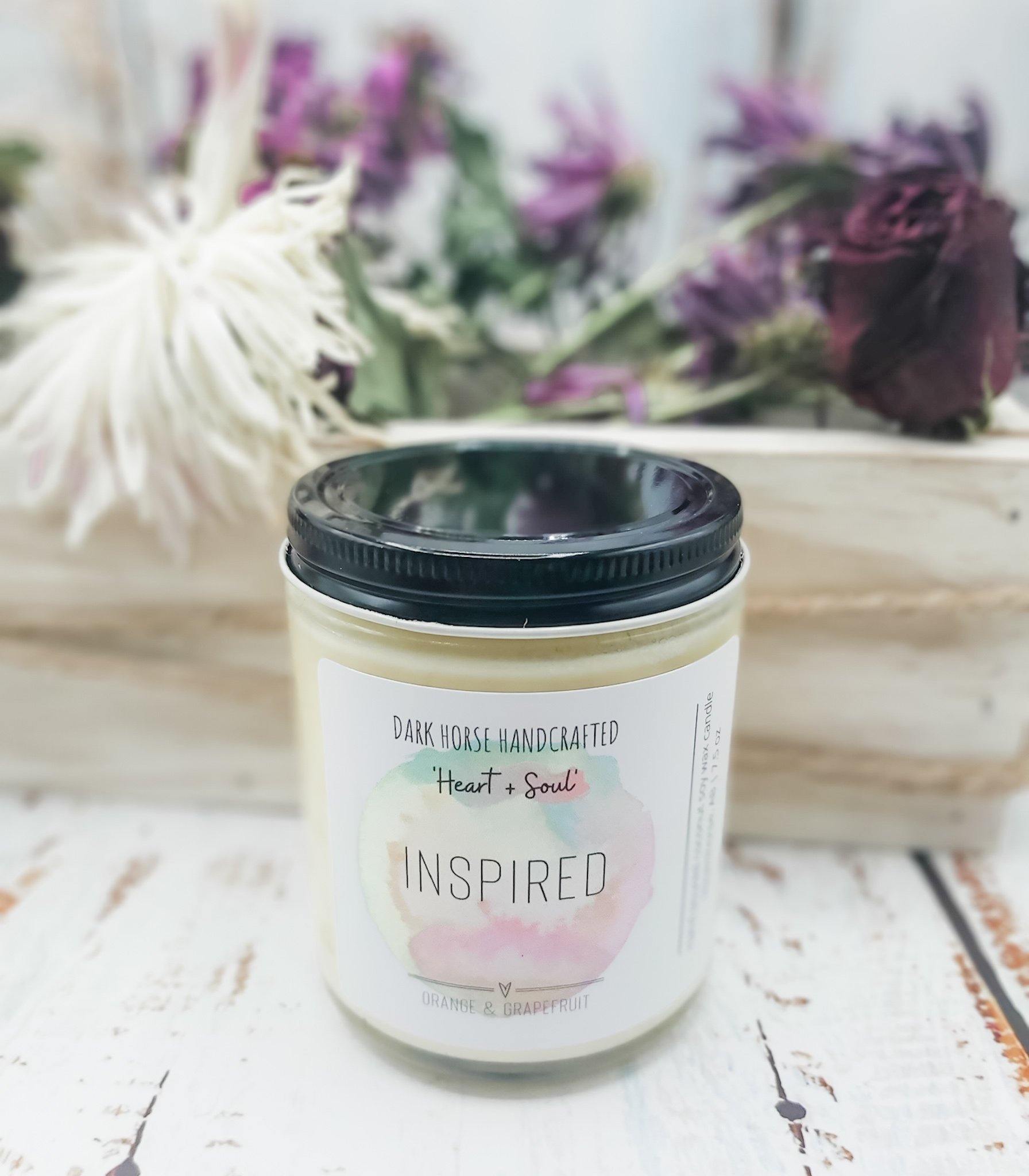 Inspired - Soy Candle, 'Heart & Soul' Collection - Dark Horse Handcrafted
