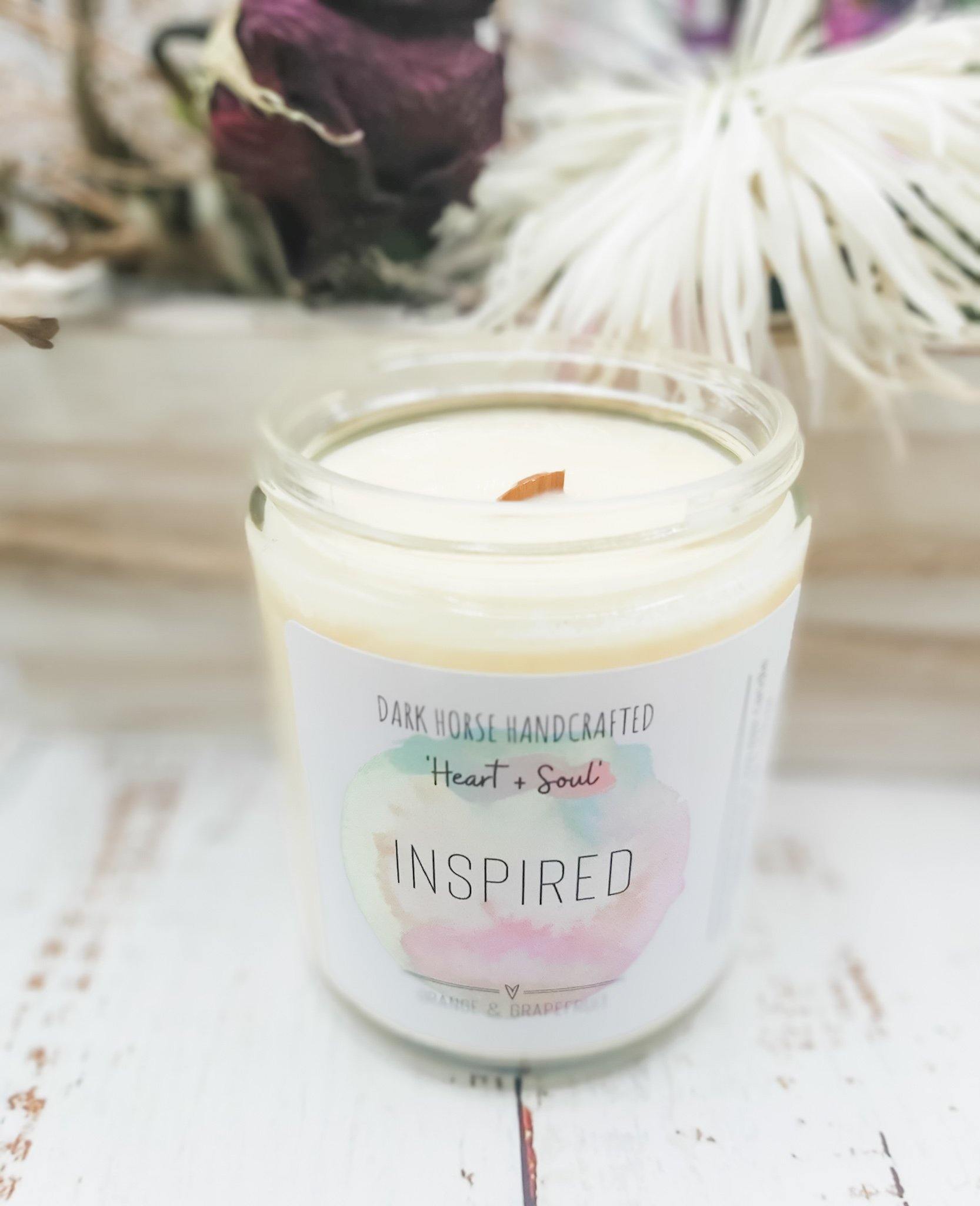 Inspired - Soy Candle, 'Heart & Soul' Collection - Dark Horse Handcrafted