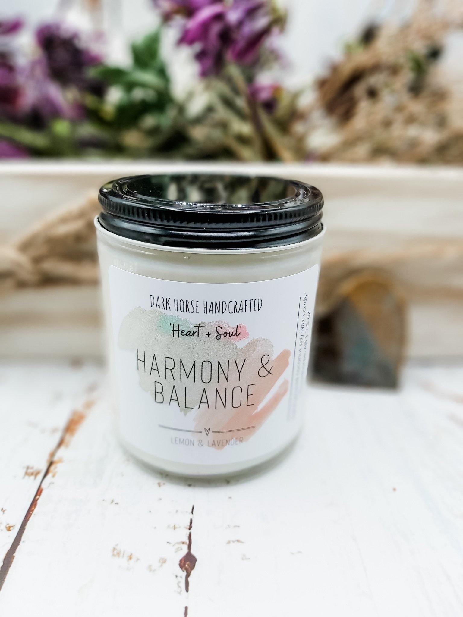 Harmony & Balance - Soy Candle 'Heart & Soul' Collection - Dark Horse Handcrafted