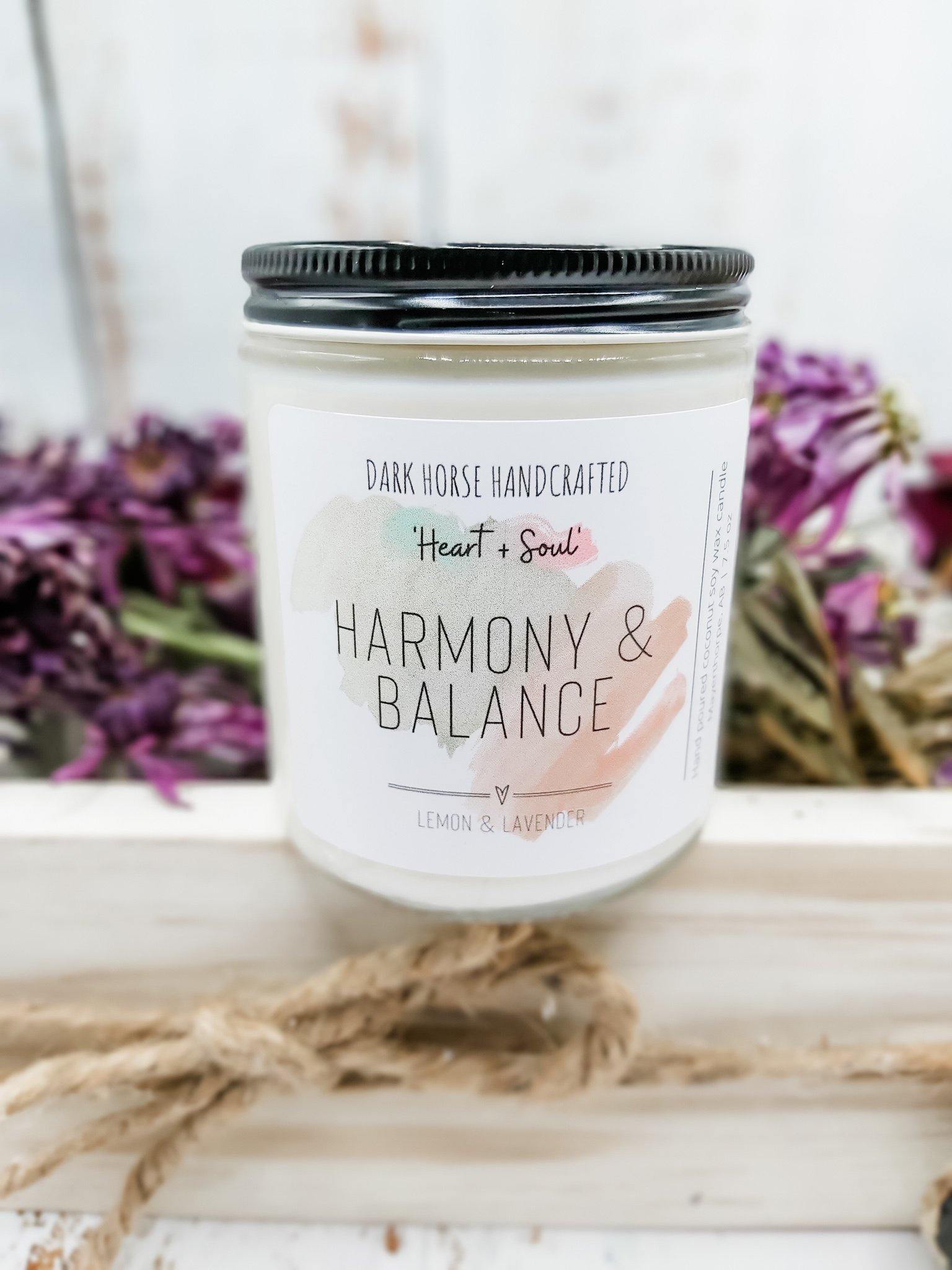 Harmony & Balance - Soy Candle 'Heart & Soul' Collection - Dark Horse Handcrafted