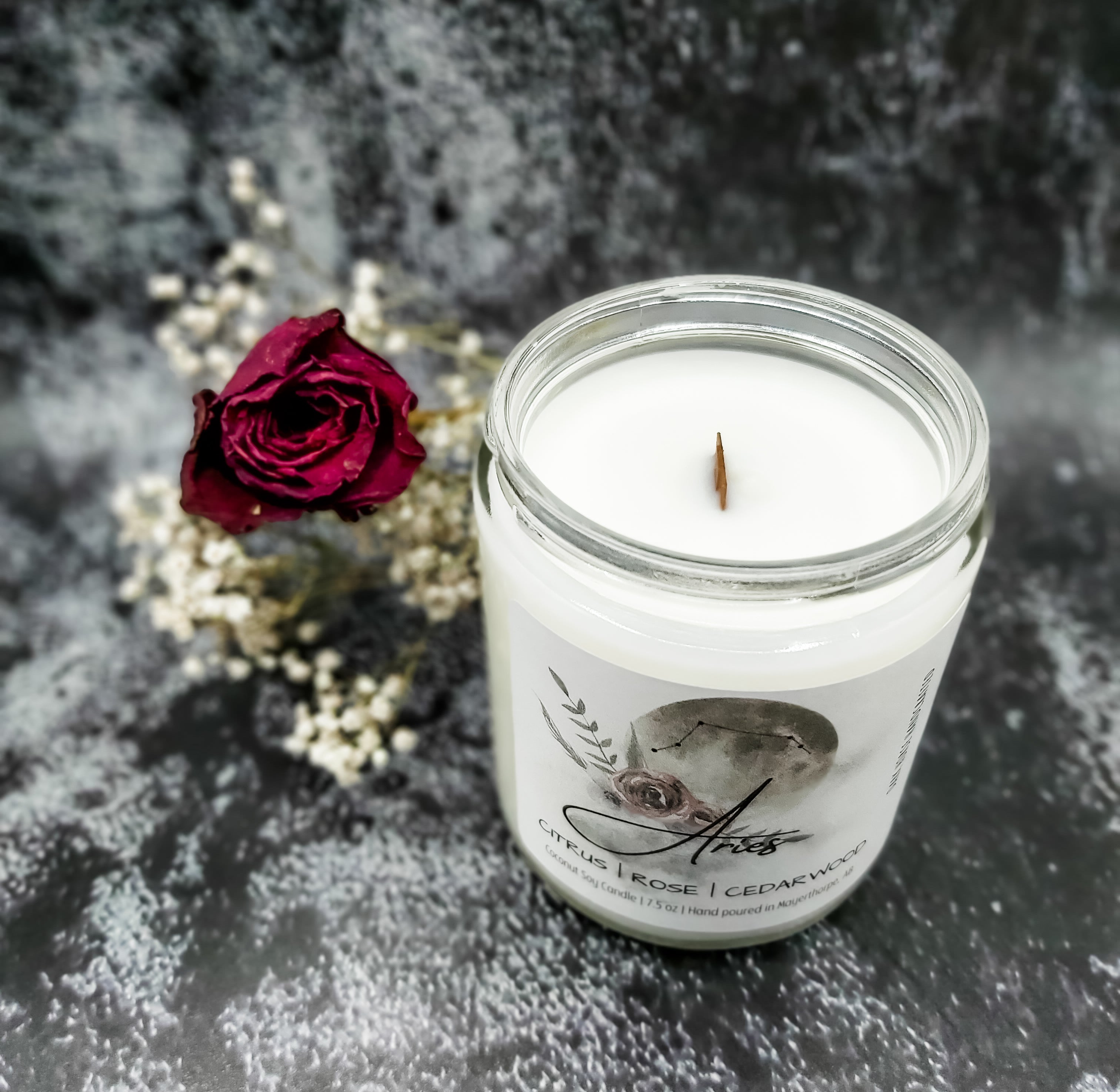 Aries astrological candle