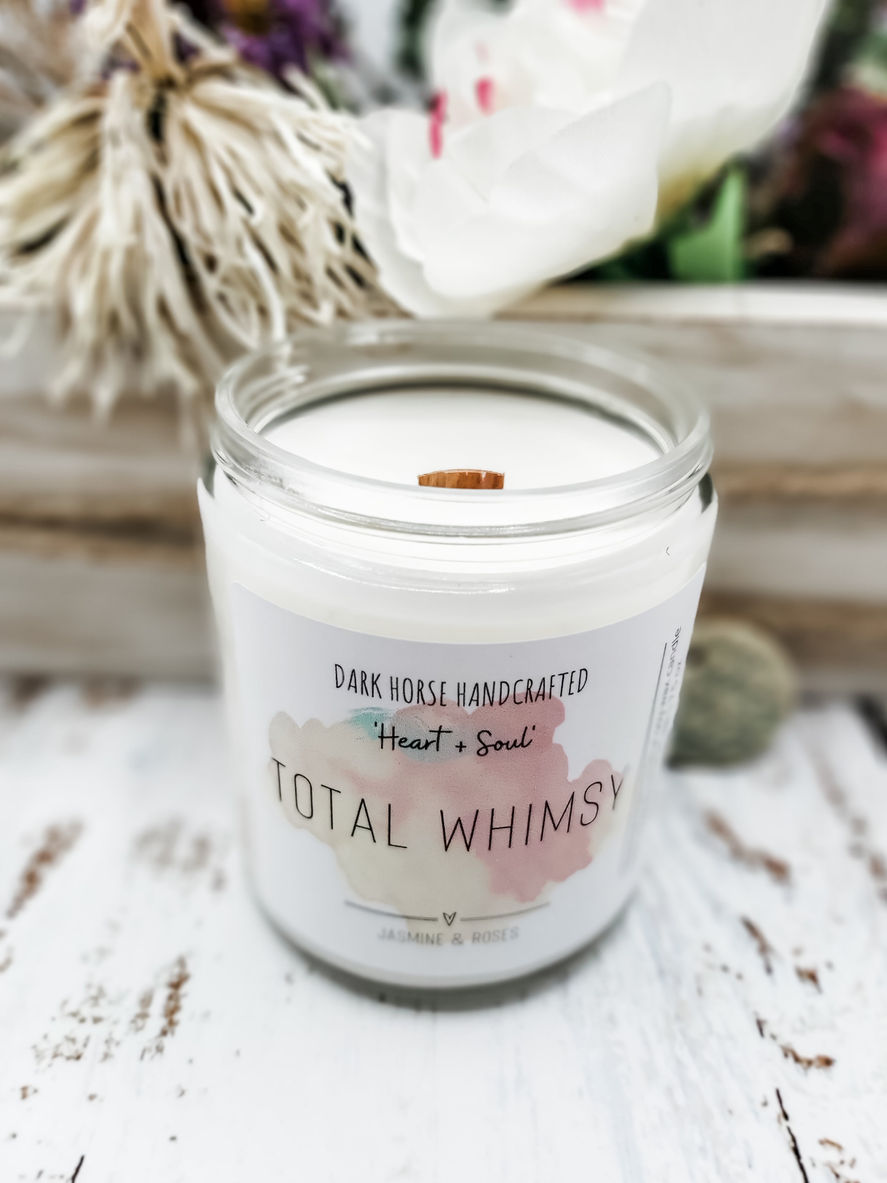 TOTAL WHIMSY - Jasmine + Roses Scented Coconut Soy Candle
