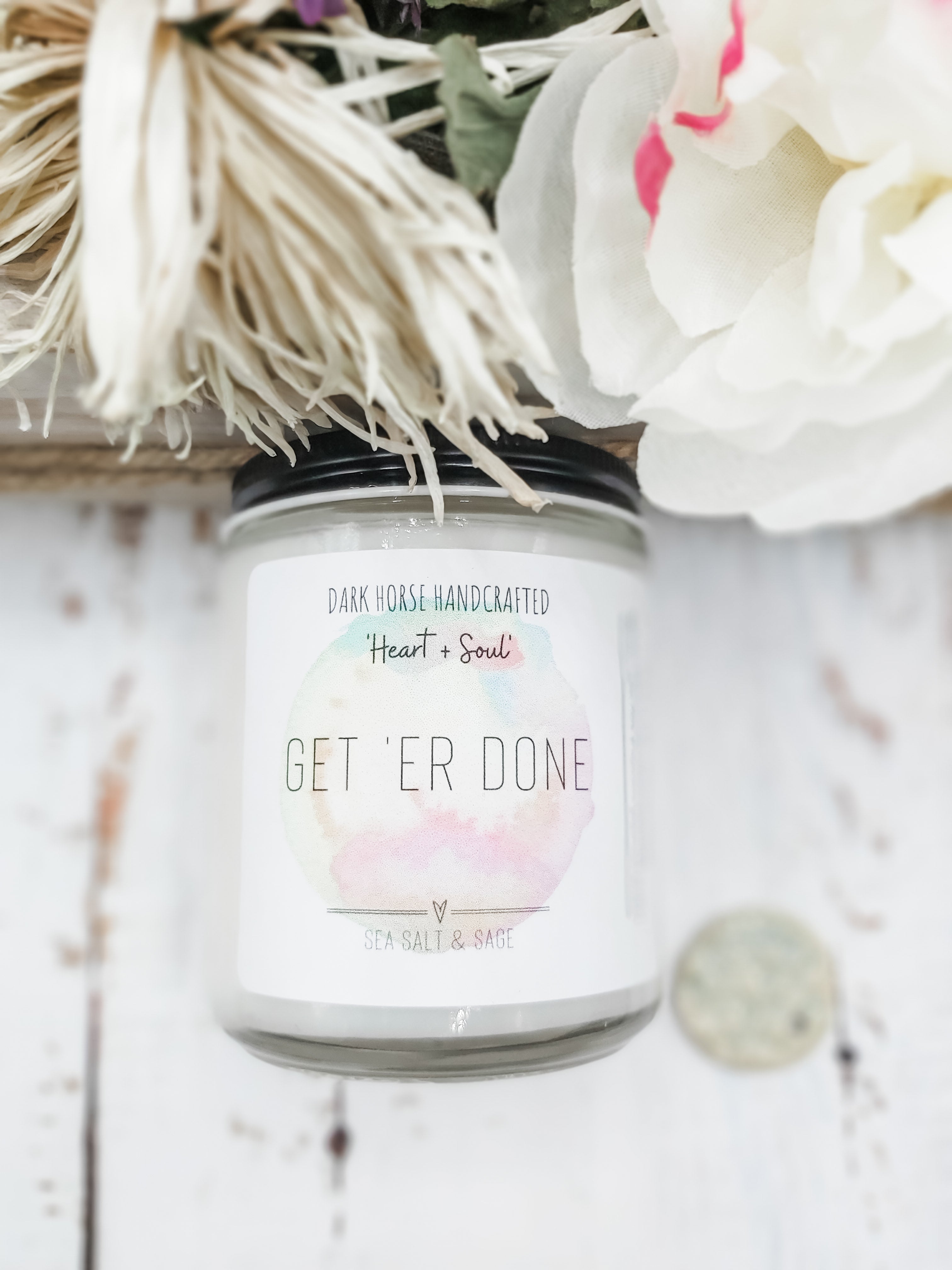 GET 'ER DONE - Sea Salt & Sage Scented Soy Candle