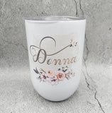 Custom Monogram/Name Wine Tumbler - Boho Design