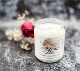 Libra zodiac candle with wood wick