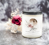 Leo zodiac candle with wood wick