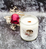 Leo zodiac candle with wood wick