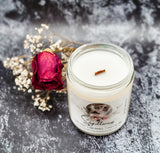 Sagittarius astrological candle with wood wick