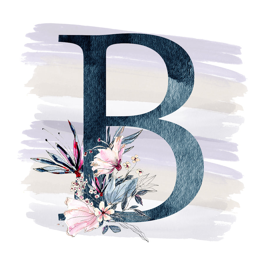Custom Monogram/Name Wine Tumbler - Blue Floral Design