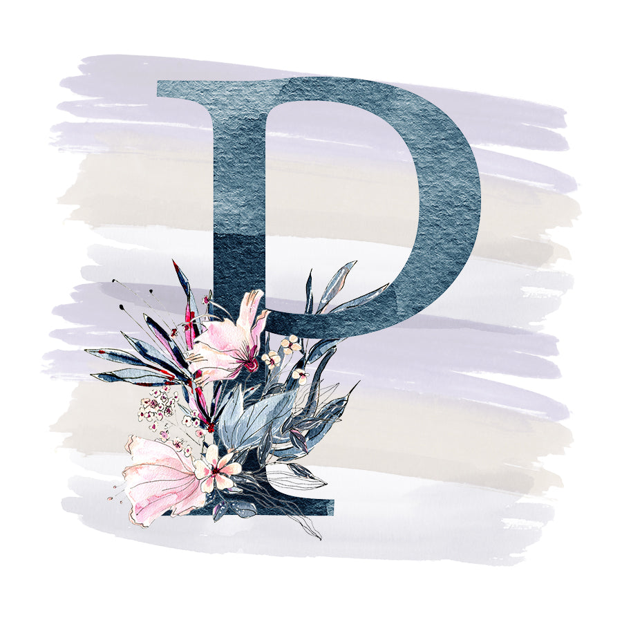 Custom Monogram/Name Wine Tumbler - Blue Floral Design