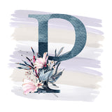 Custom Monogram/Name Wine Tumbler - Blue Floral Design
