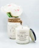 vanilla chai scented coconut soy candle with wood wick