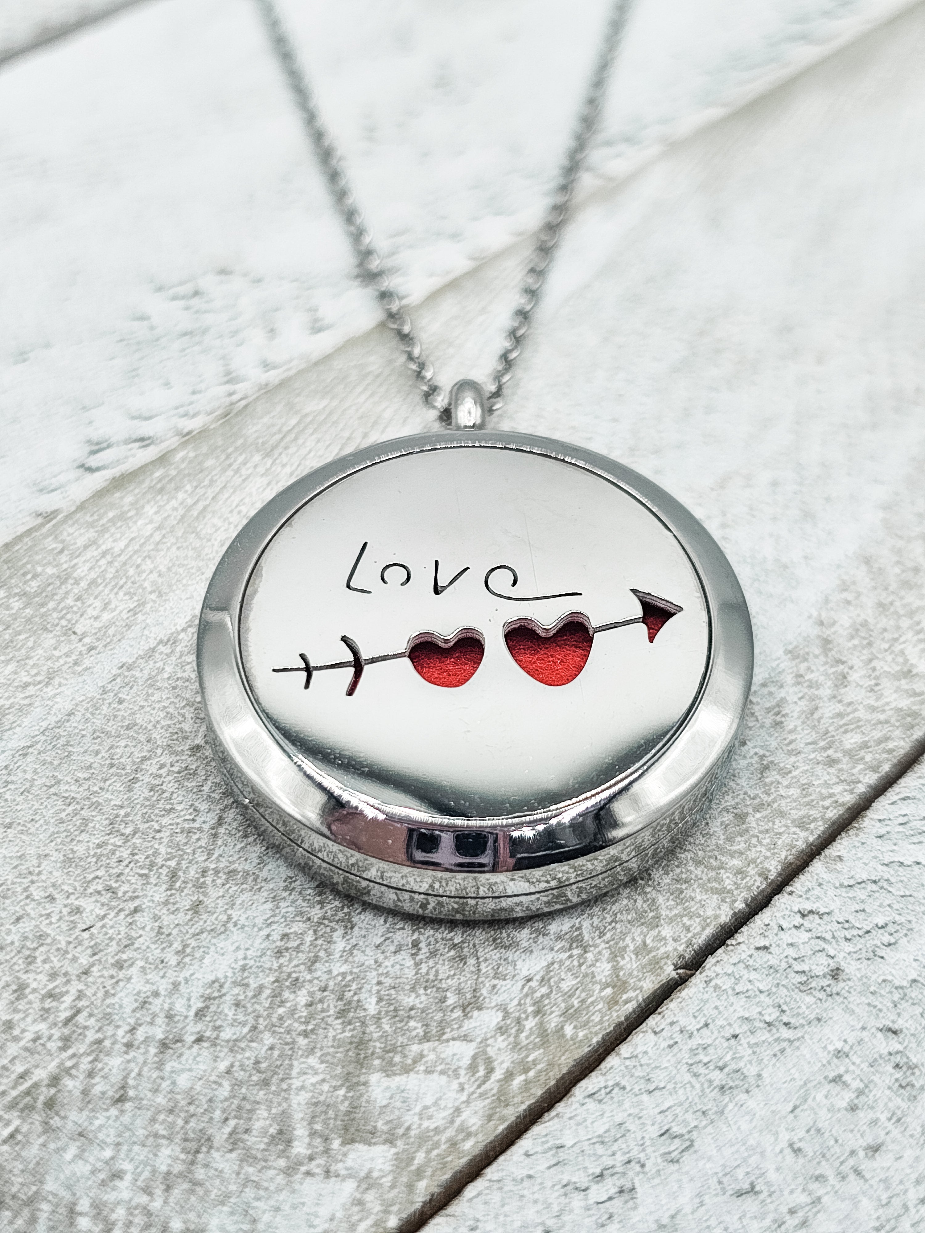 Aromatherapy - LOVE, Diffuser Pendant Necklace
