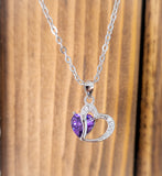 Purple Heart Pendant Necklace