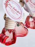 Floral Glass Car Diffuser - Pure Seduction, Heart shaped - Red