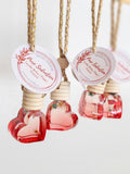 Floral Glass Car Diffuser - Pure Seduction, Heart shaped - Red