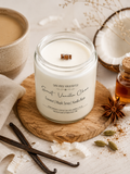 Sweet Vanilla Chai | Coconut, Maple & Vanilla Rum Scented Coconut Soy Candle | Wood Wick (Copy)