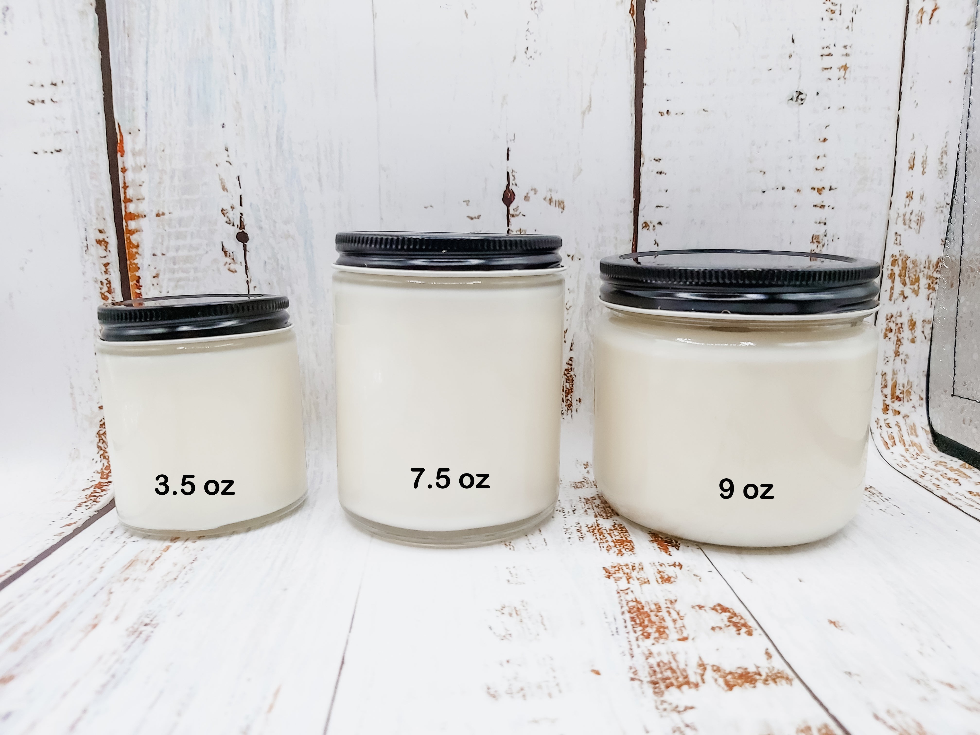 Size comparison for 3 different size jars