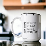 Mom Life / Powered by Love - Distressed Mug
