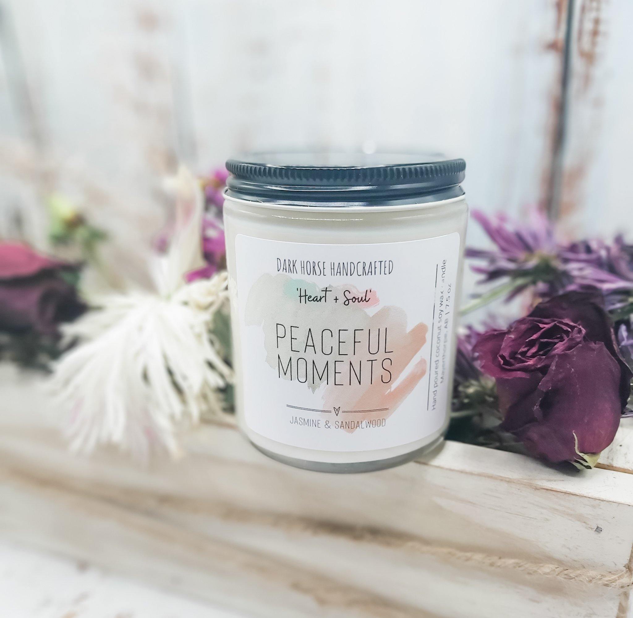Peaceful Moments - Soy Candle, 'Heart & Soul' Collection - Dark Horse Handcrafted