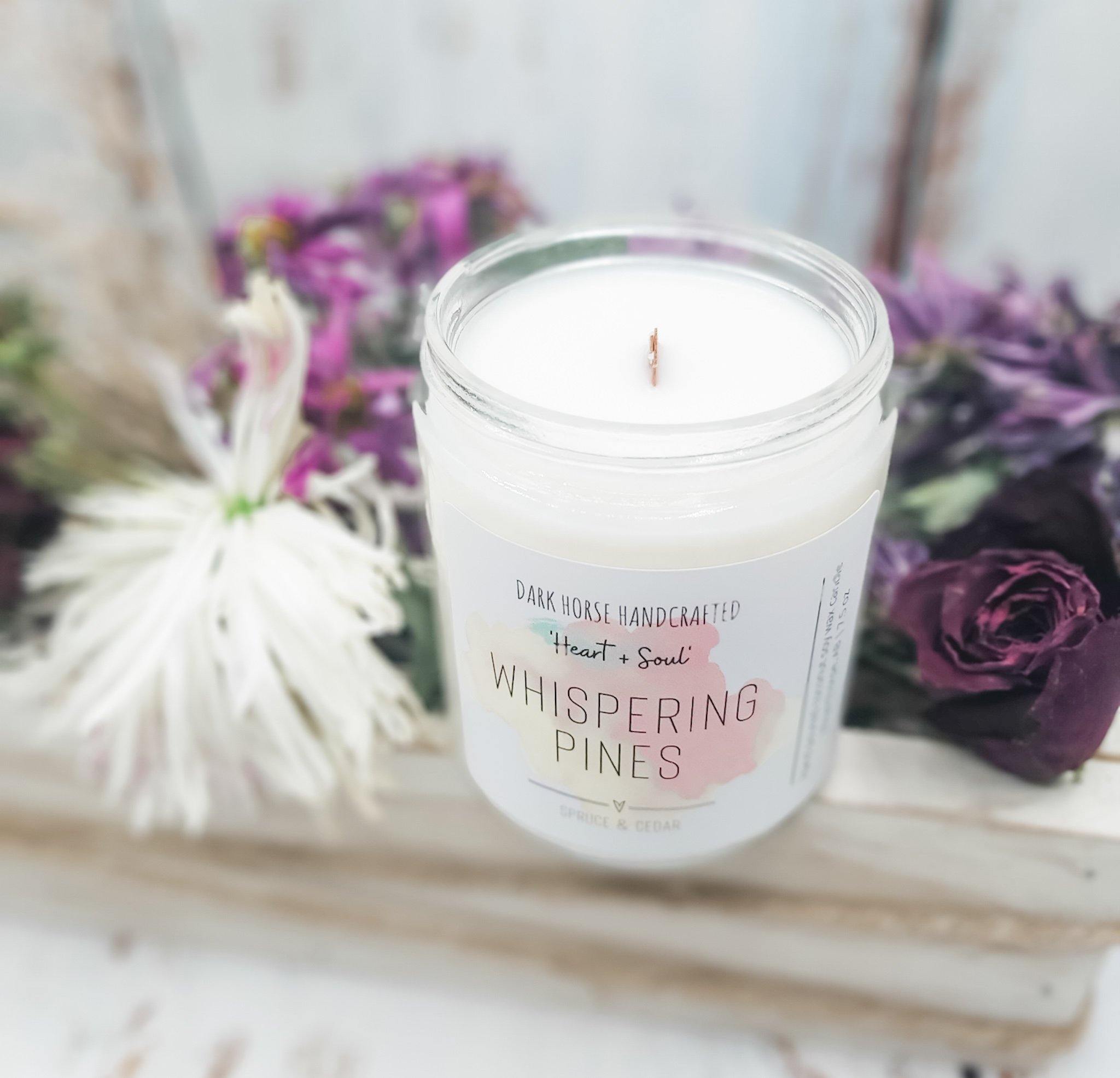 Whispering Pines - Soy Candle 'Heart & Soul' Collection - Dark Horse Handcrafted
