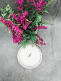 vanilla chai scented coconut soy candle with wood wick