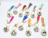 zodiac clay charms with keychains