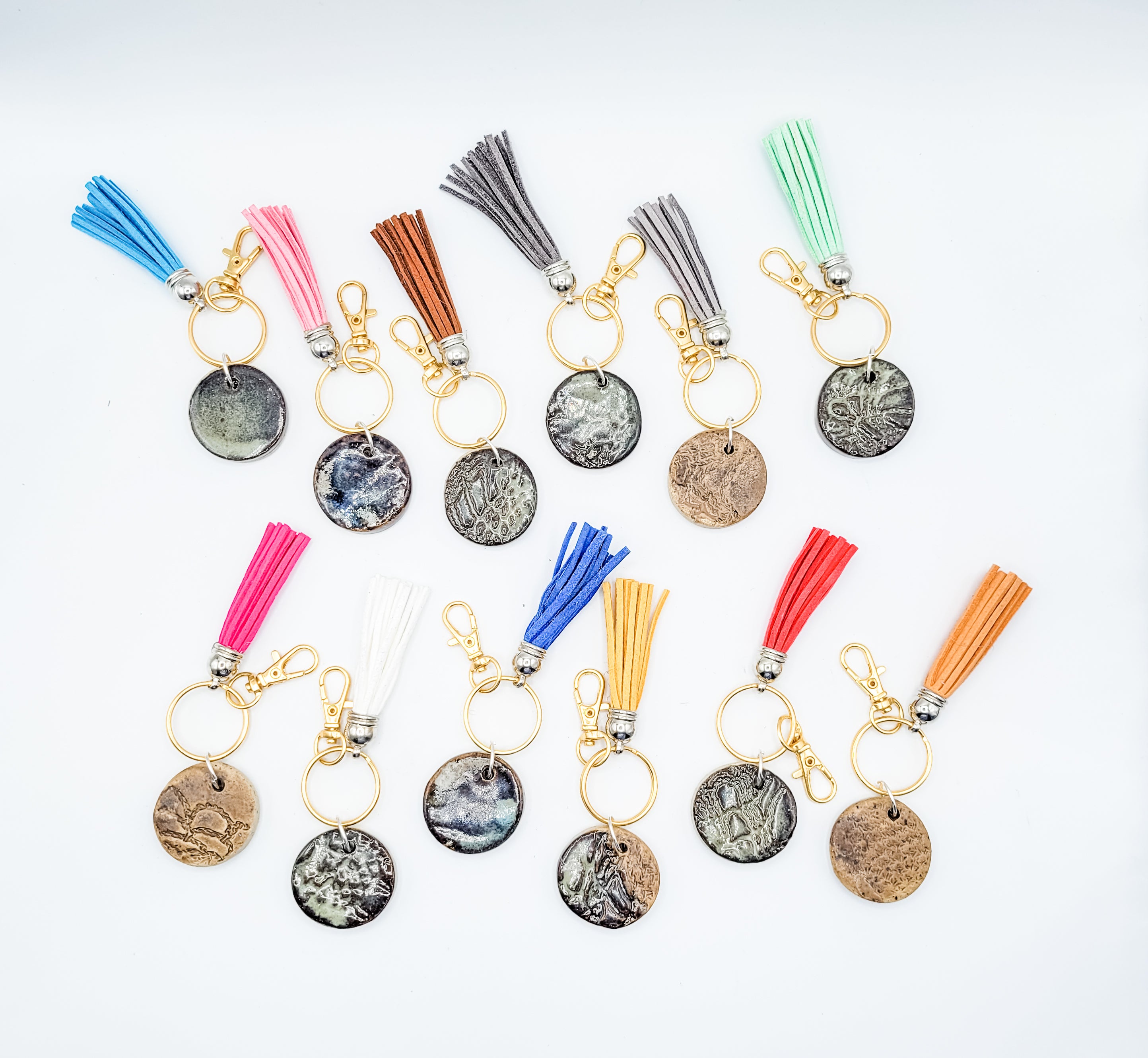 zodiac clay charms with keychains
