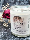 Virgo zodiac candle with wood wick