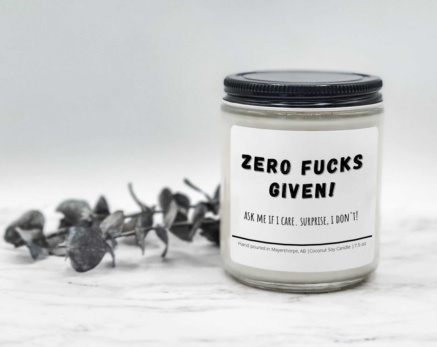 Zero Fucks given candle